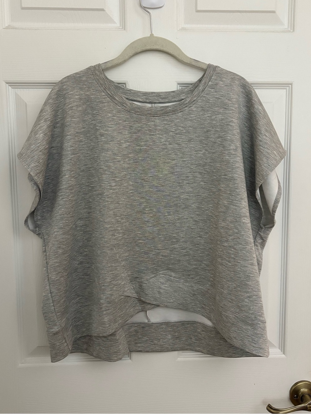 Women's Relaxed Heather Gray Short Sleeve Sweatshirt